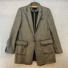 Banana Republic Size 10 Raw Seam Wool Blend Grey Blazer Style Jacket