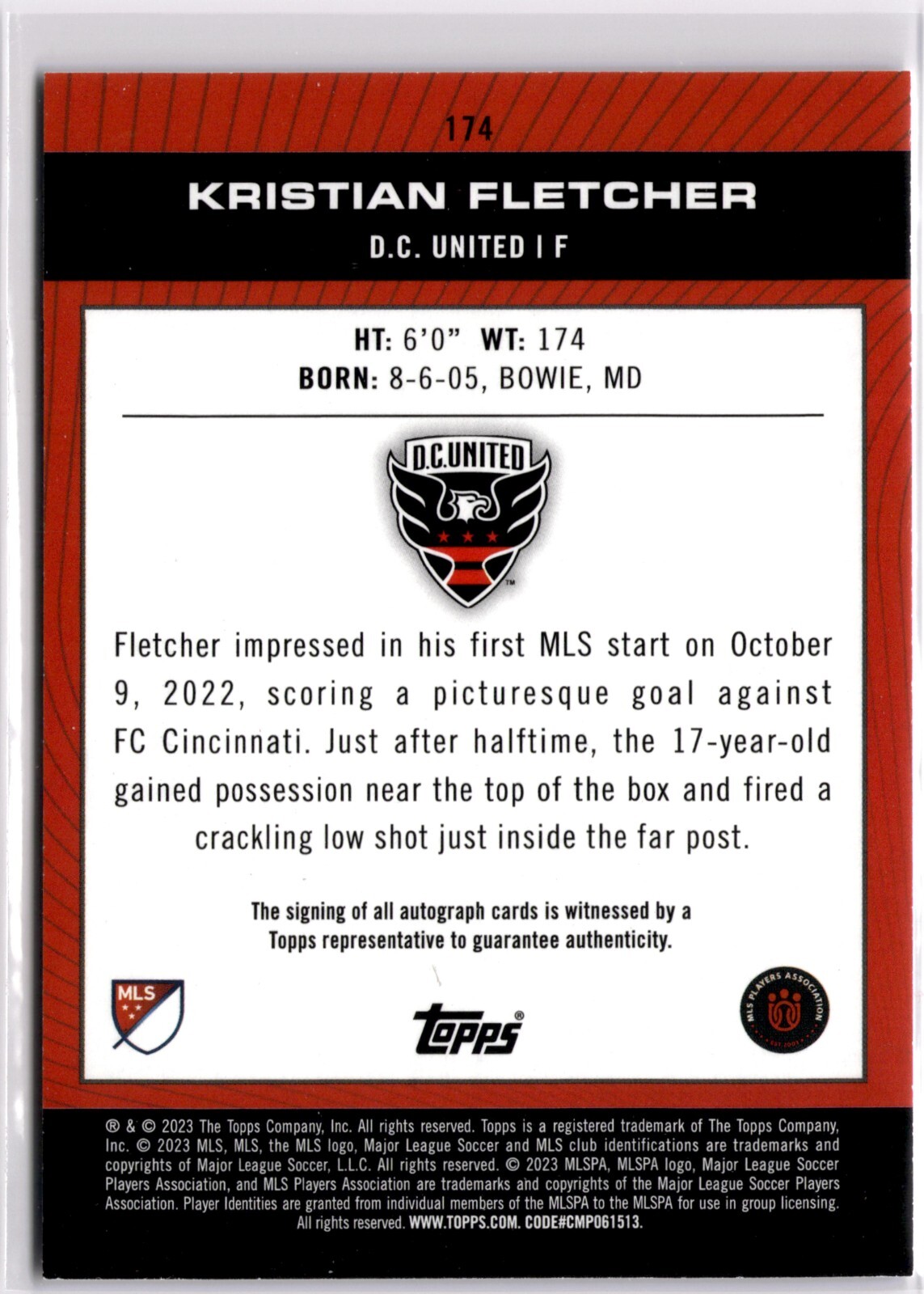 2023 Topps Flagship MLS Auto 174 Kristian Fletcher DC United eBay