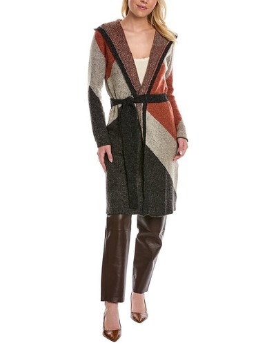 Joseph A. Women's MITERED Color Block Long Sleeve Tie Front Sweater, M - Picture 2 of 7