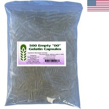 500 Bulk Empty Gelatin Capsules in Resealable Bag, Kosher  Preservative Free