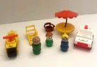 Vintage Fisher Price Little People 1972 Vehicle Motorcycle + Figures Lot of 8