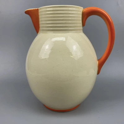 Art Deco Wächtersbach Kanne Keramik Orange Creme Vintage Bauhaus Design 18,5cm - Bild 1 von 4