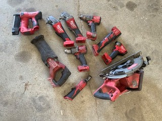 LOT OF 10 MILWAUKEE TOOLS/ NOT WORKING/FOR PARTS OR REPAIR !!