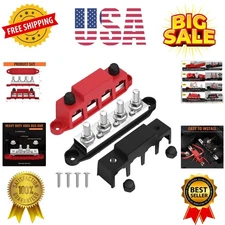400A Bus Bar 12V Power Distribution Block with 4 x 3/8" Studs 12 Volt Marine ...