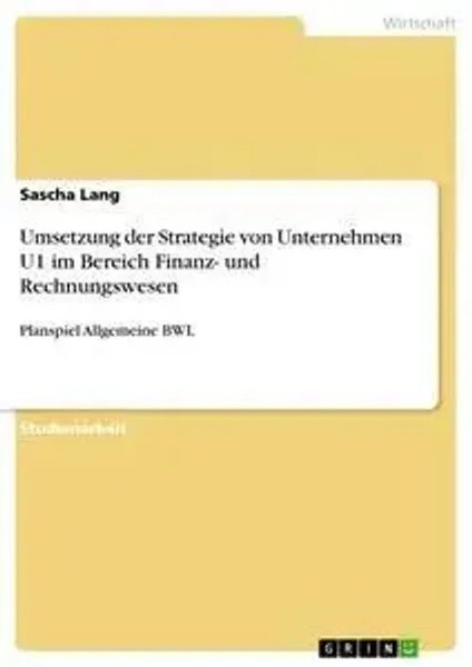 Sascha Lang | Umsetzung Der Strategie Von Unternehmen U1 Im Bereich Finanz-...-image
