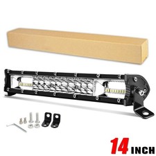 2-row 14inch Led Light Bar Spot Flood Combo Truck Suv Atv Offroad Driving 15 2-row 14inch Led Light Bar Spot Flood Combo Truck Suv Atv Offroad Driving 15