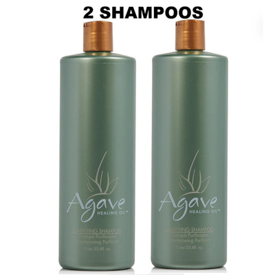 2 Shampoos Agave Healing Oil Clarifying Shampoo 33.8oz / 1L
