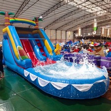 21x9x12FT Commercial PVC Inflatable Water Slide Bounce House Splash Pool Blower