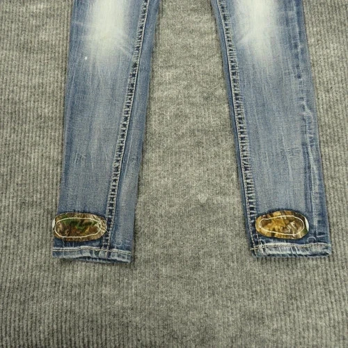 Pantalones de mezclilla Grace in LA para mujer talla 26 vaquera occidental retazos pierna cónica 5 bolsillos Foto 2 de 4