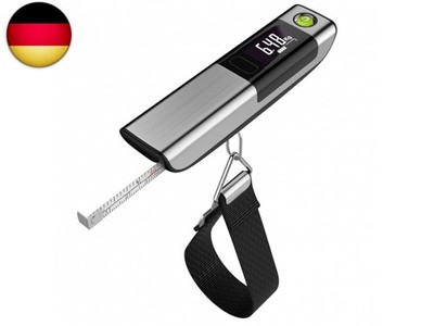 Bearware - Kofferwaage digital inkl. Maßband 1m - mit Haken und Wiegeband   Au