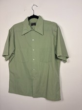 Vintage Towncraft Penn Prest Shirt Mens M Green Short Sleeve JC Penney