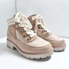 Cat And Jack Girls 2 Youth Kids Ren Lace Up Hiker Boots Bootie Tan Pink