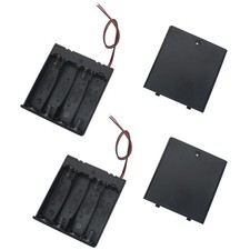 4 PCS 4 Slots AA Battery Holder Bundle with Switch and Leads Plastic AA Batte...
