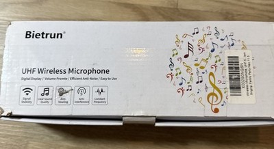 NEW Bietrun WXM02 UHF Dual Wireless Microphone System Dynamic Metal Mic