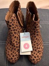 Cat Jack Kids' 4 Zippered Ankle Boots in Leopard Print