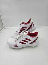 Women's 10 Adidas Purehustle 2 Low Softball Metal Cleat Red Maroon White H00986