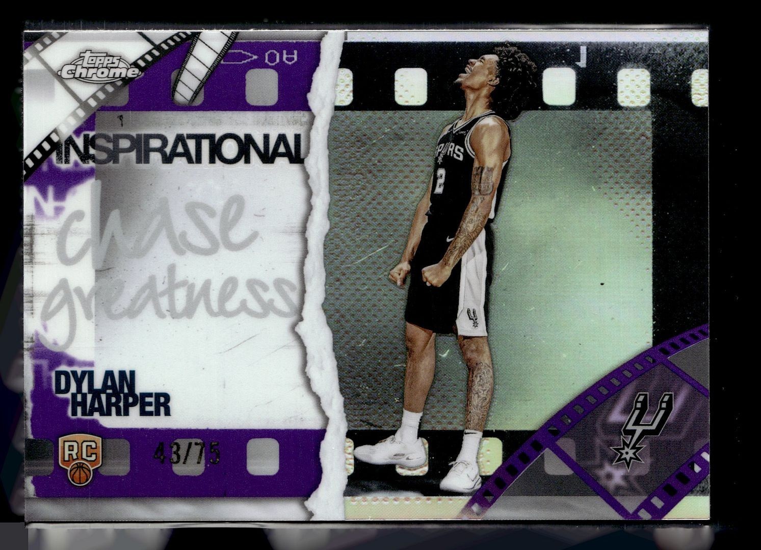 2025-26 TOPPS CHROME PURPLE INSPIRATIONAL /75 DYLAN HARPER SPURS