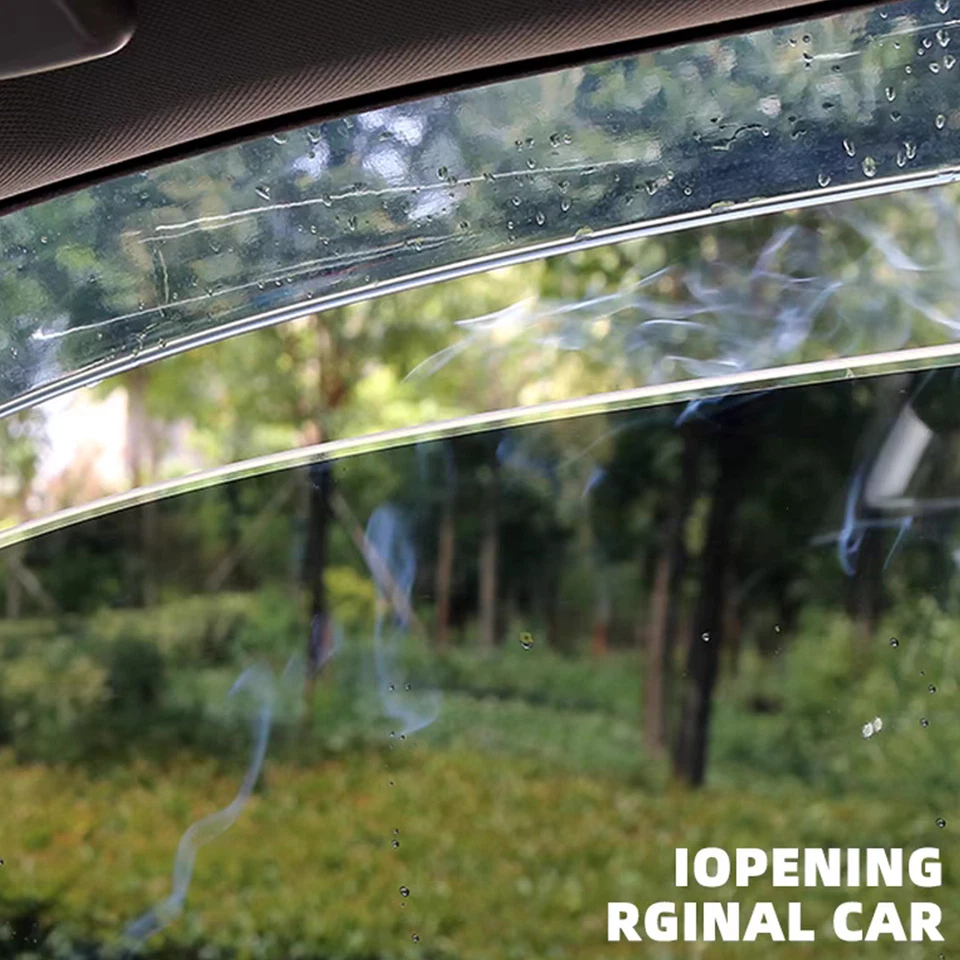 For 2010-2014 Subaru Outback Wind Deflector Rain Guard Window Visors Chrome Trim - Image 3 of 4