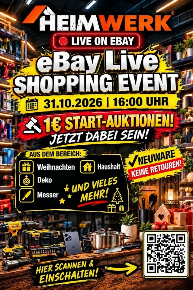 Heimwerk - Live Shopping Event 1€ Start-Auktionen