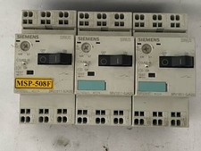 Lot Of 3 Siemens Model: 3RV1011-0JA20 Manual Starter. 1A Class 10