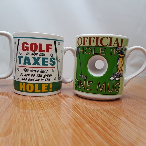 Vintage Golf Coffee Mug (Set of 4) Putting 16 oz "Hole in One" - Picture 3 of 11