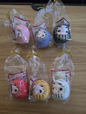 Daruma Feng Shui Figure 6 Piece Lot Set Japan Lucky Charm Good Fortune NEW