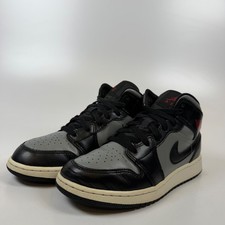 Air Jordan 1 Mid GS Shadow Black Grey Red 554725-096 Kids Size 5.5Y