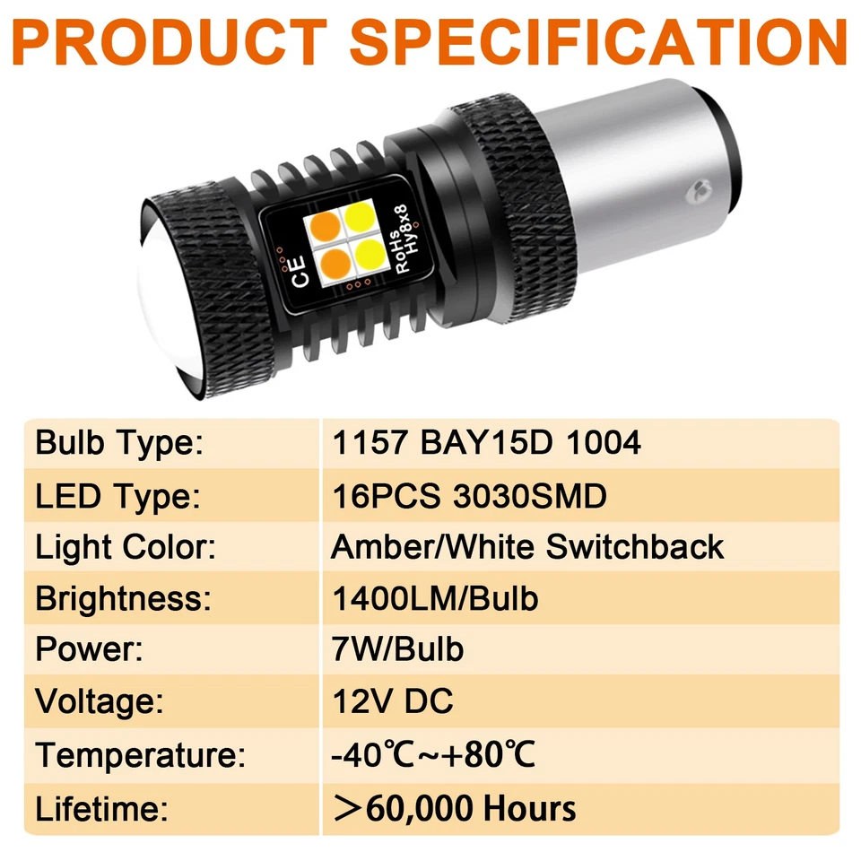 Bombilla LED de 2 colores para Freightliner FL112 1996-2003 Foto 3 de 4