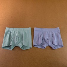 H M Boys Size 6/7 Blue Green Cotton Blend Boxer Brief Underwear 2 Pieces New