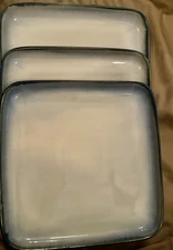 Sango Pristine Sapphire #4996 Dinner Plates (3) 10-1/8”