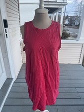 Old Navy Pink Cotton Sleeveless Midi Dress L Pockets Tee Shirt VGUC Summer