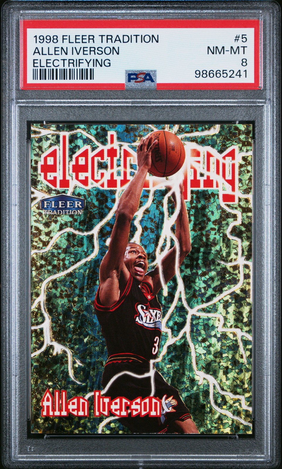1998 Fleer Tradition Electrifying #5 Allen Iverson Electrifying PSA 8