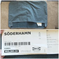 IKEA SÖDERHAMN Sofa Slipcover – Gray-Turquoise ARM or BACK Cover - 803.283.34