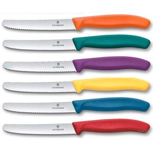 Victorinox Fuyons & Tomates 11cm Couteau Pistolet Grip Set x 6 Couteaux - Couleur