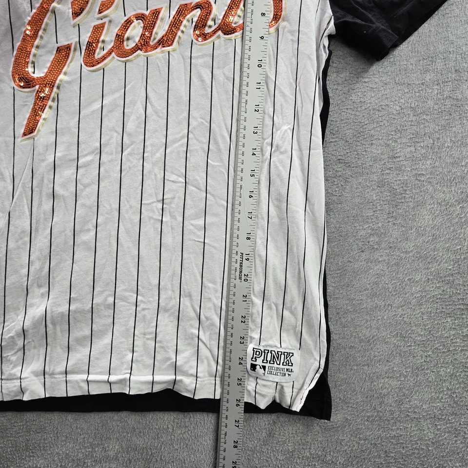 Camiseta para mujer de los Gigantes de San Francisco S lentejuelas blancas relucientes ROSA Victoria's Secret Foto 3 de 4