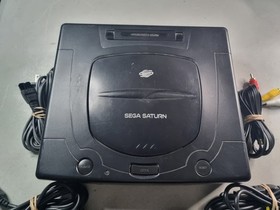 SEGA Saturn Black Console MK-80000A w/ Cables & Controller Tested *READ*