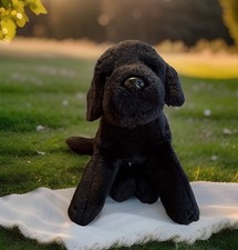 Yomiko Classics Black Labrador 12 Inch Long Plush By Russ no collar 