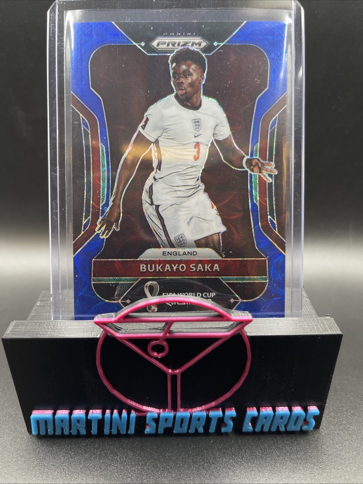 2022 Panini Prizm World Cup Qatar Bukayo Saka Blue Choice Prizm /135 England SP
