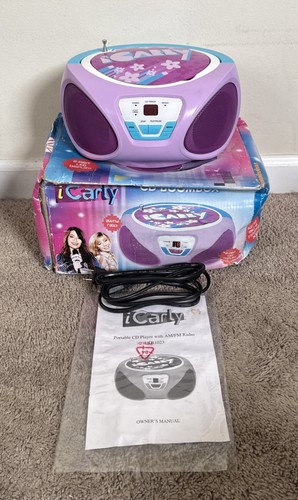 Nickelodeon iCarly Y2K Portable CD Boombox AM/FM Radio - Box & Manual - Rare