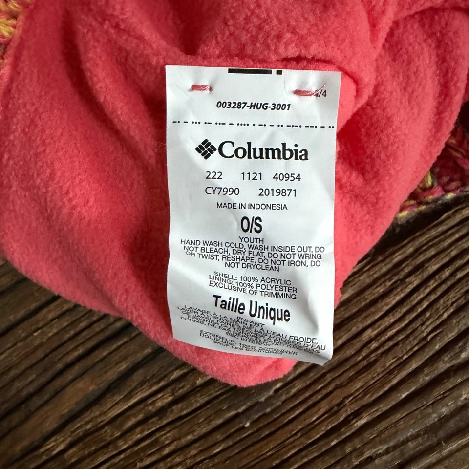 Columbia Youth Bundle Up Pom Beanie Multicolor Knit Hat Fleece Lined – OS - NWT - Image 4 of 4