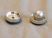 1949 Ford Pair Of Radio Bezels With One Knob.