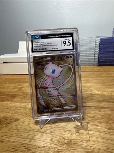 CGC 9.5 MINT+ Mew EX 205/165 GOLD METAL UPC PROMO Pokemon Card 080