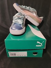 PUMA Women's Basket Heart Bauble Silver Sneakers Size 9