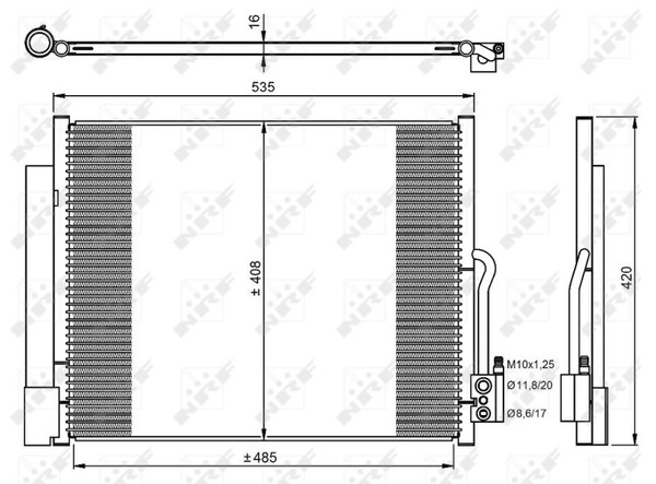 1X NRF 350053 Kondensator Klimaanlage FüR Opel Vauxhall-image