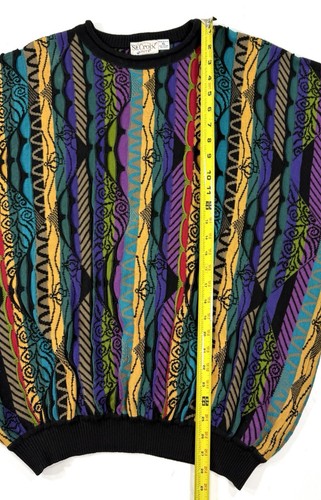 Vintage St Croix 3D Knit Sweater Mens Sz XL Biggie Coogi Cosby Style Multicolor - Picture 8 of 8