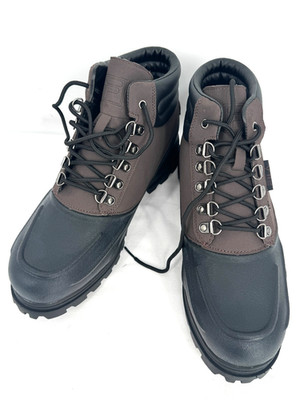 NWB Fila Weathertec Black Brown Lace Up Winter Solid Boots Men's Sz 11.5