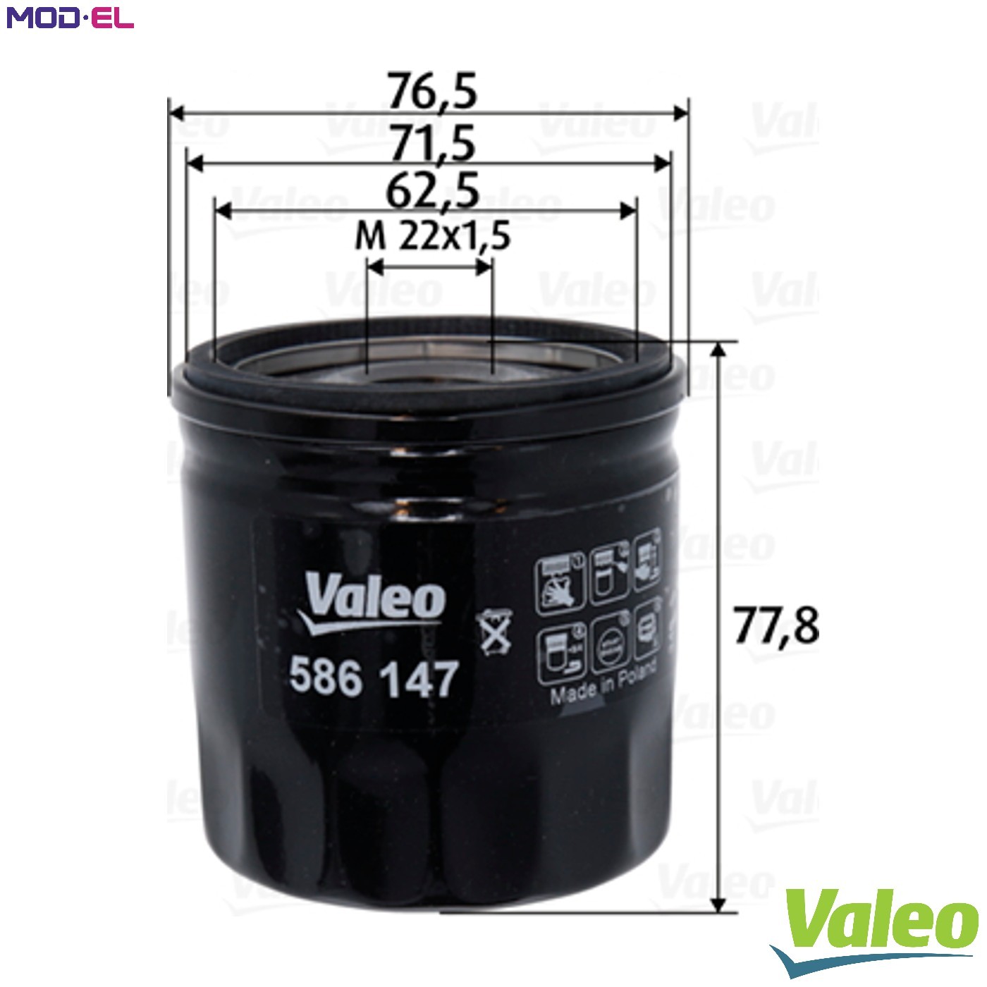 OIL FILTER 586147 FOR FORD AUSTRALIA TRANSIT/Van/CUSTOM/Platform/Chassis/Bus