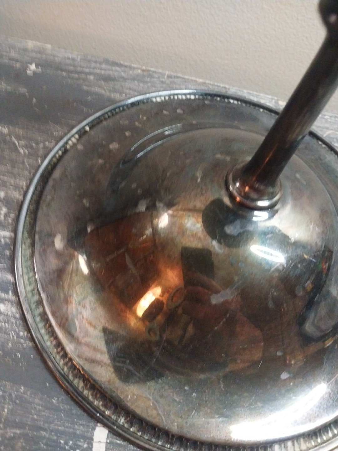 Vintage Compote Pedestal Plate Dish, Silverplate?