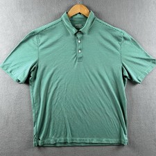 Untuckit Shirt Men's XL Green Blue Striped Performance Polo Cotton Stretch Golf