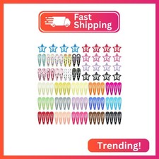 KUBOM 100 Pcs Colorful Hair Clips,Metal Cute Hair Barrettes Snap Non-Slip Metal